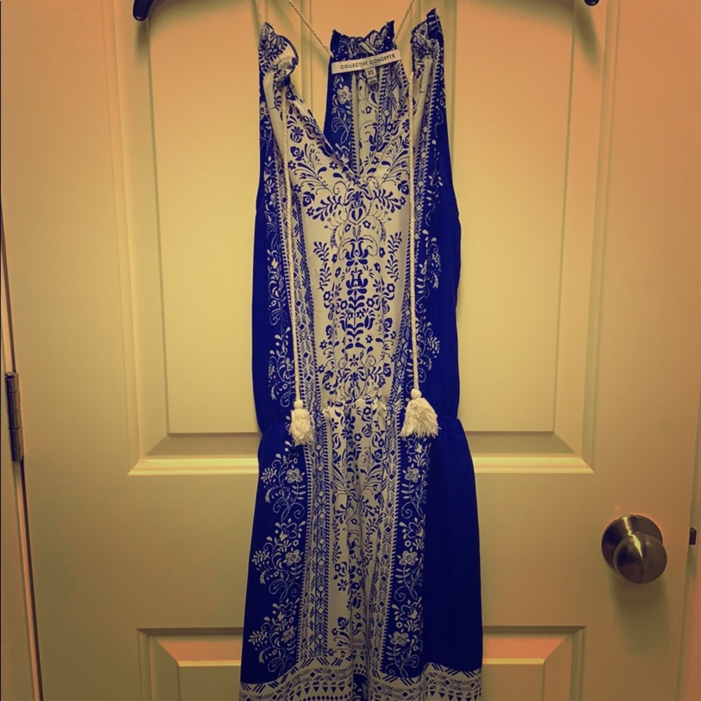 Collective Concepts blue and white dress, Size XS